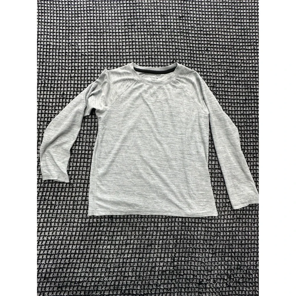 Old Navy Active Shirt Boys M 8 Grey Breathe On Go-Dry Cool Long Sleeve